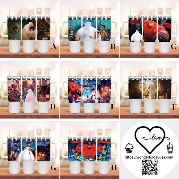 Disney Big Hero 6 Baymax 40 oz Tumbler/Water bottle/Mug with hand carry … - Picture 8 of 16